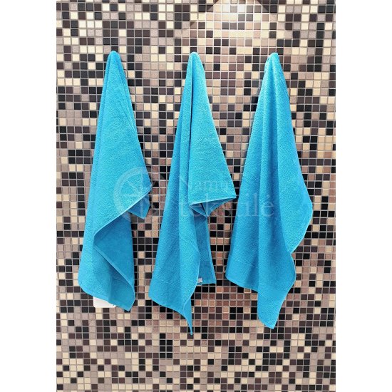 Medvilninis frotinis vonios rankšluostis turkio spalvos